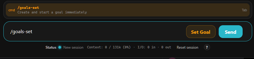 Yolo-Auto Desktop goals-set command input